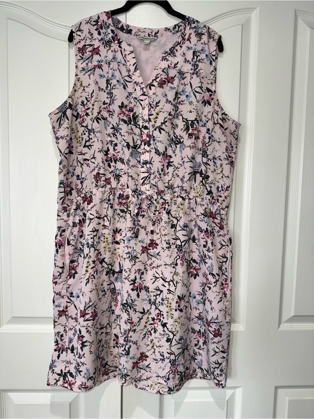 Catherine Malandrino Pink Floral Sleeveless Button-Front Dress